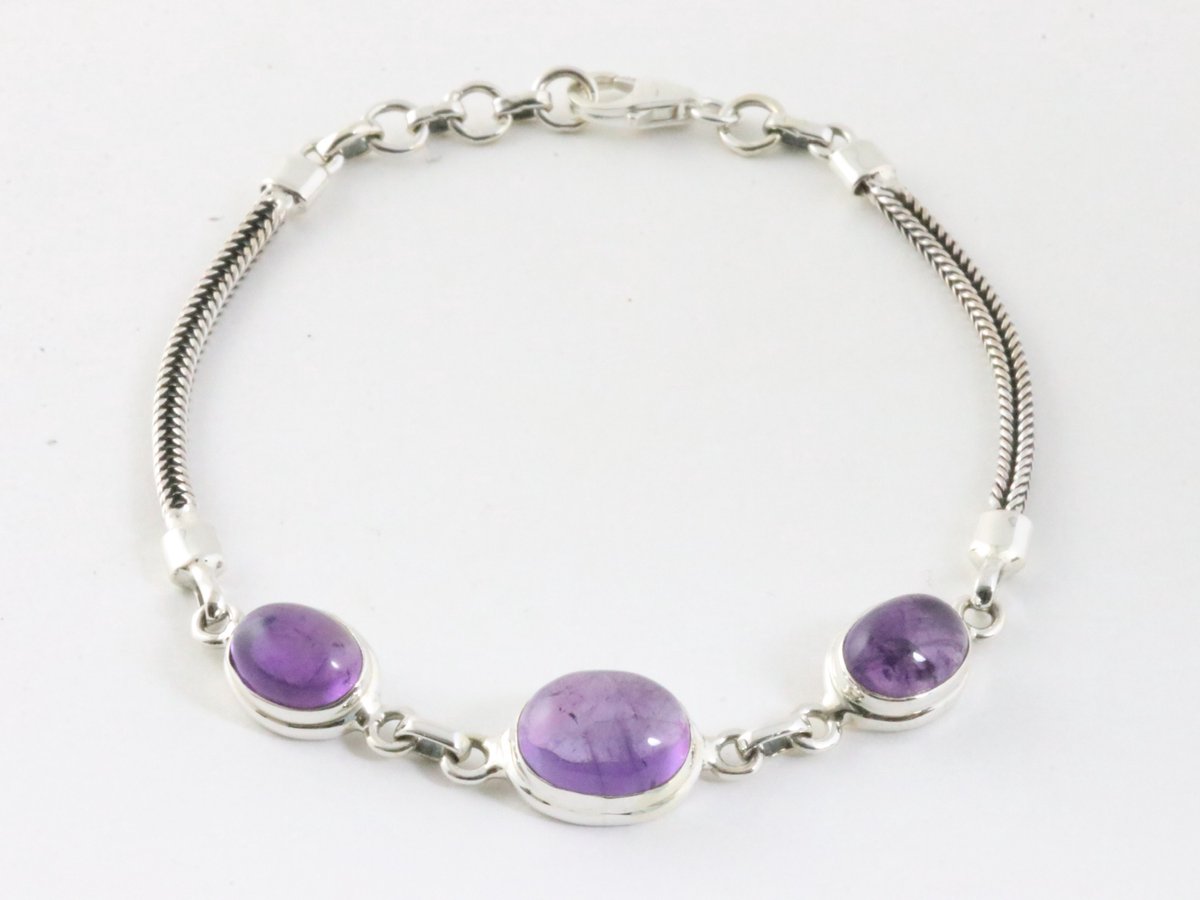 Zilveren armband met amethist