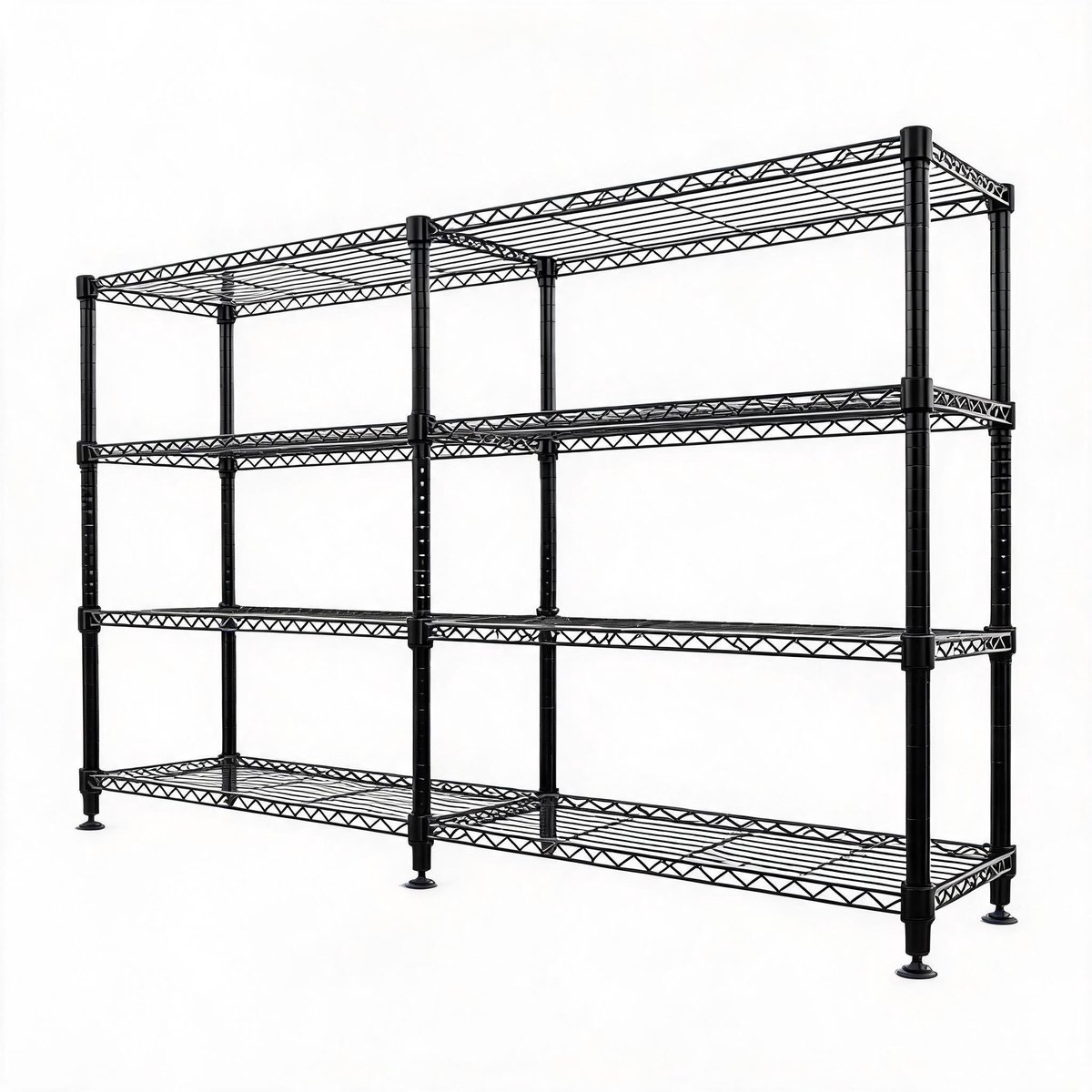 Roestbestendig 4-Laags Stalen Rek - Verstelbaar Opbergrek - 480KG Capaciteit - 180 × 40 × 151 cm - Vochtbestendig voor Keuken en Kelder