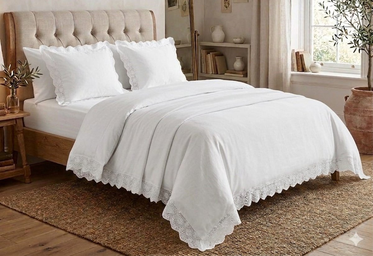 iSleep Dekbedovertrek Claire - Litsjumaux - 240x200/220 cm - Crème