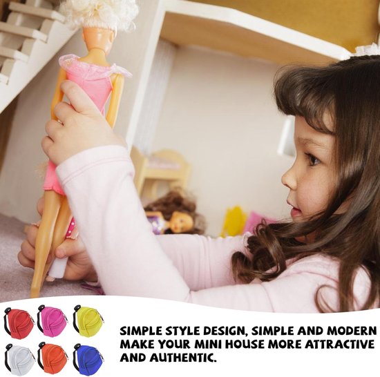 Mini rugzakjes voor poppen - 6 stuks - diverse kleuren - klein dubbelrits rugtas accessoire - voor poppoppen - voor speelpoppen kleding en spulletjes van MINI — afbeelding 5
