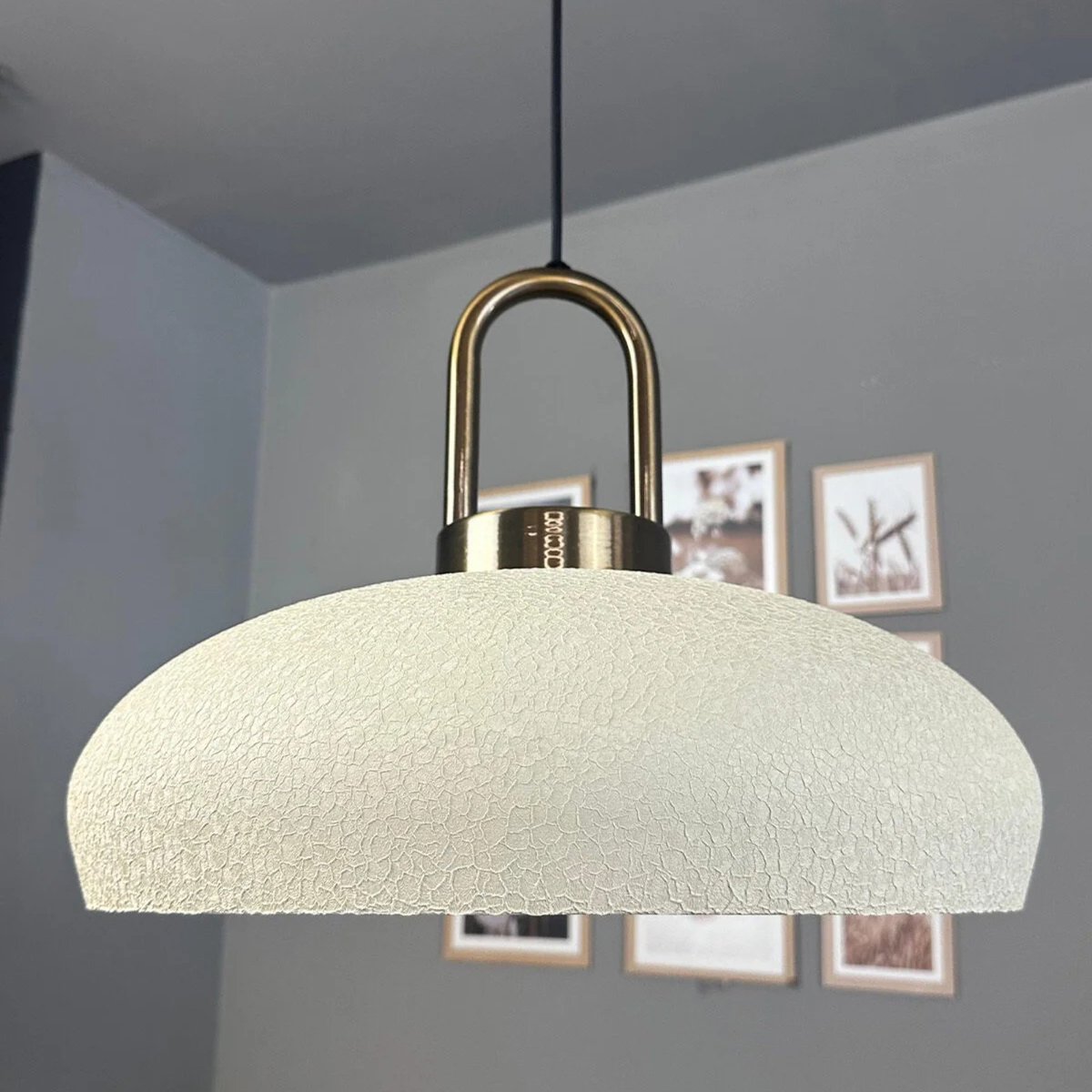 Bamyum Androa hanglamp, industriële Modern stijl, Ø40 cm, wit metalen lamp
