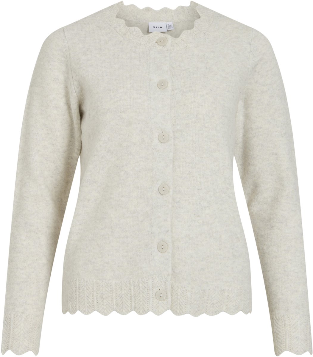 Vila Vest Vinikolina L/s O-neck Knit Cardigan 14118273 Super Light Natural Melan Dames Maat - M