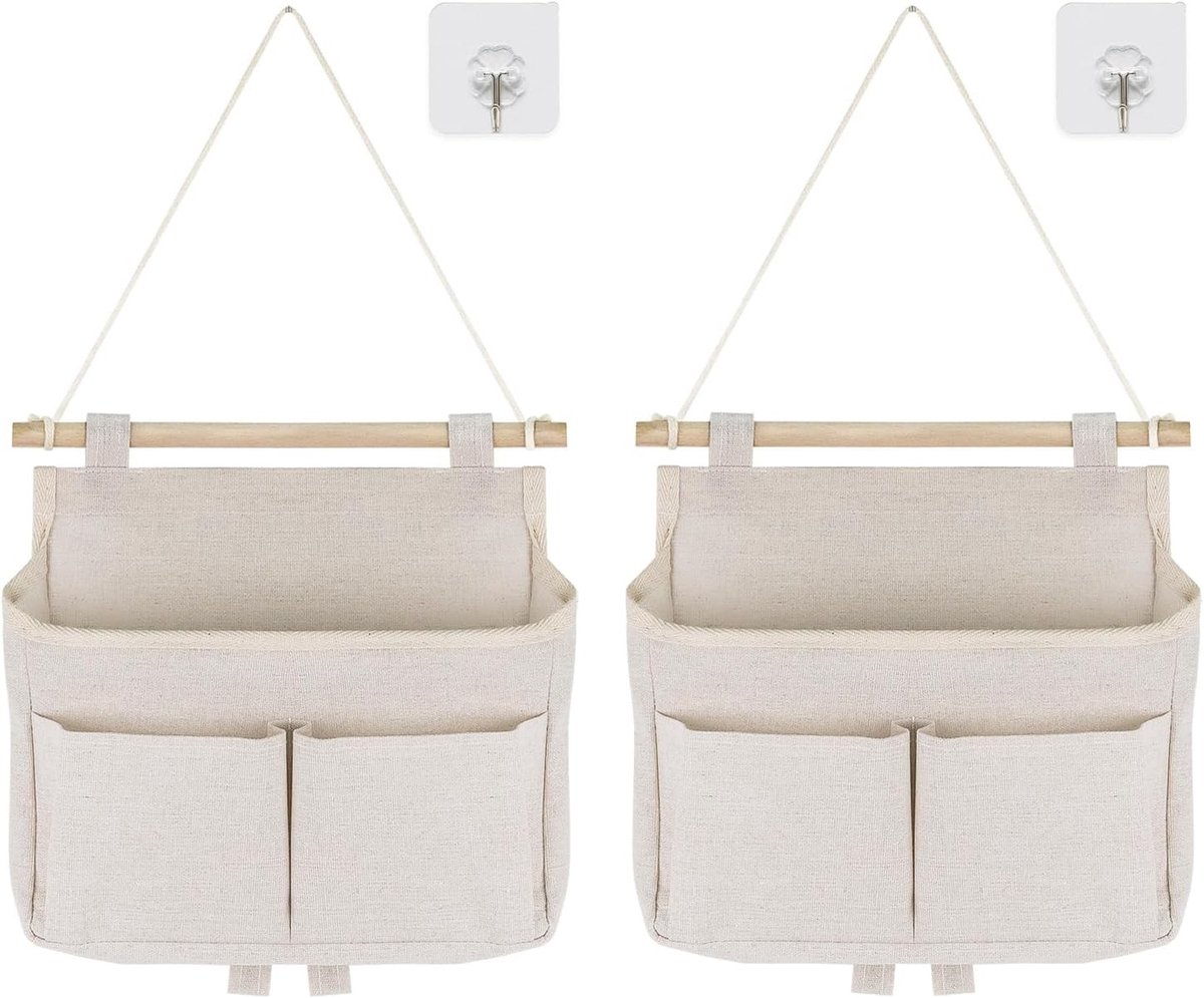 Hanging Organizer met 3 Pockets en Adhesive Hooks voor Thuis, School en Kantoor - Ruimtebesparende Oplossing voor Efficiënte Opberging