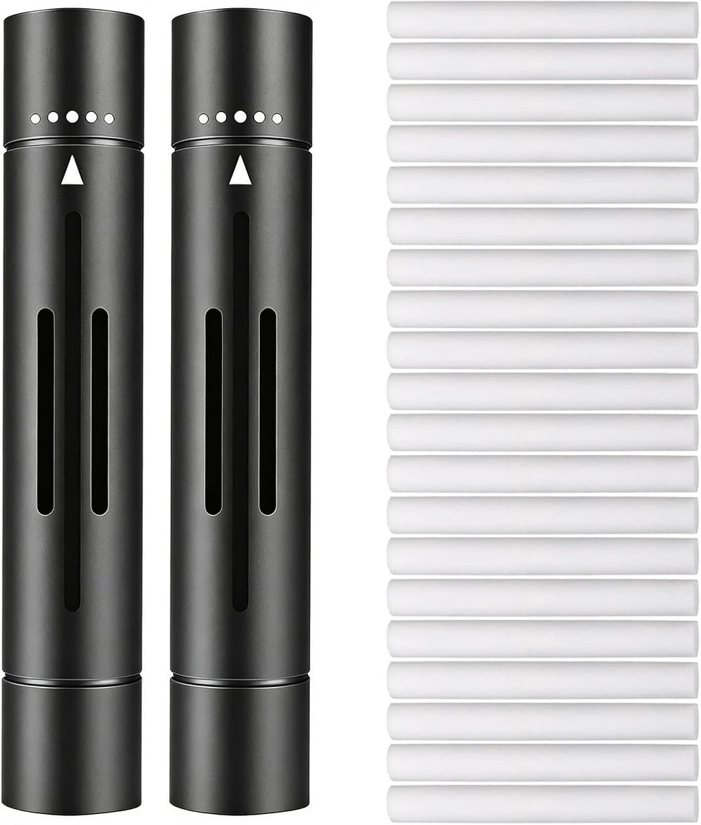 Interieur luchtverfrisser voor auto: 2 stuks aluminiumlegering met 20 ongeparfumeerde navulpads voor frisse geur en aromatherapie
