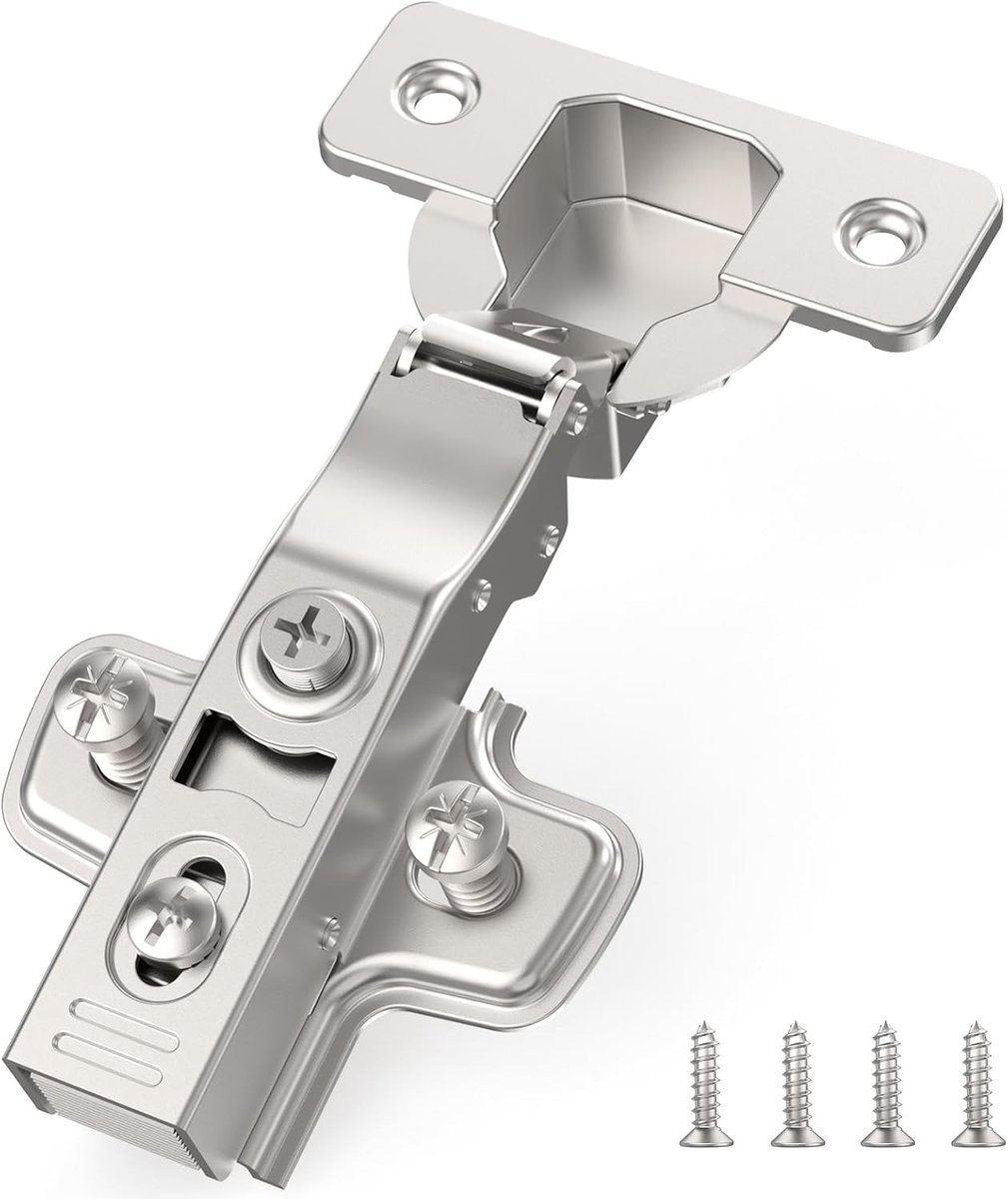 Set van 20 Hoekscharnieren met 110° Openingshoek en Hydraulische Veer, Ideaal voor Keukenkasten en Kasten, Boorgatafstand 45 mm voor Soepel Sluiten