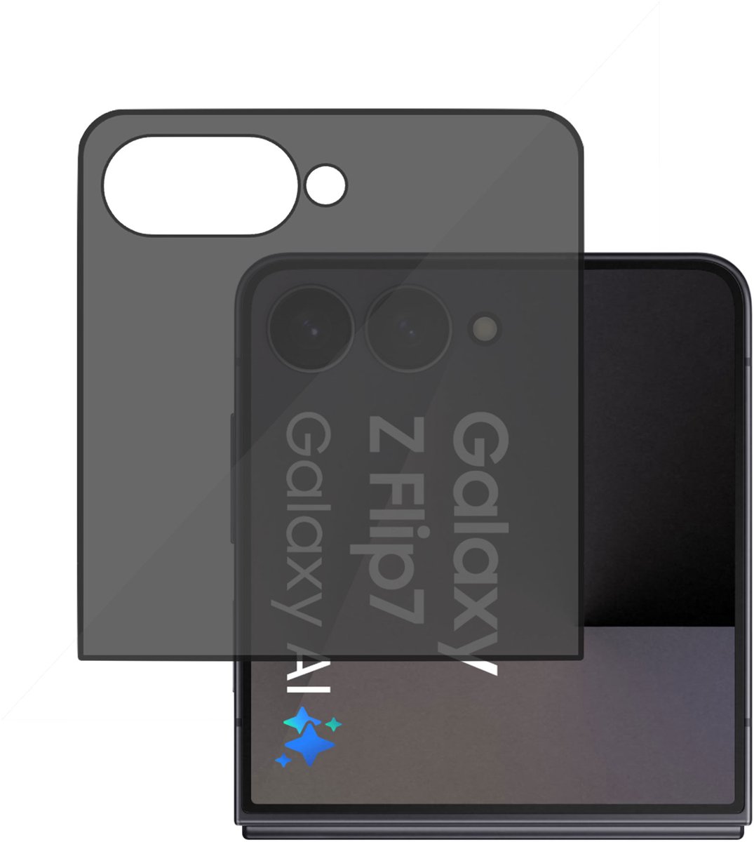 Privacy Screenprotector geschikt voor Samsung Galaxy Z Flip 8 / Flip 7 - Anti Inkijk - Gehard Glas geschikt voor Samsung Galaxy Z Flip 8 / Flip 7
