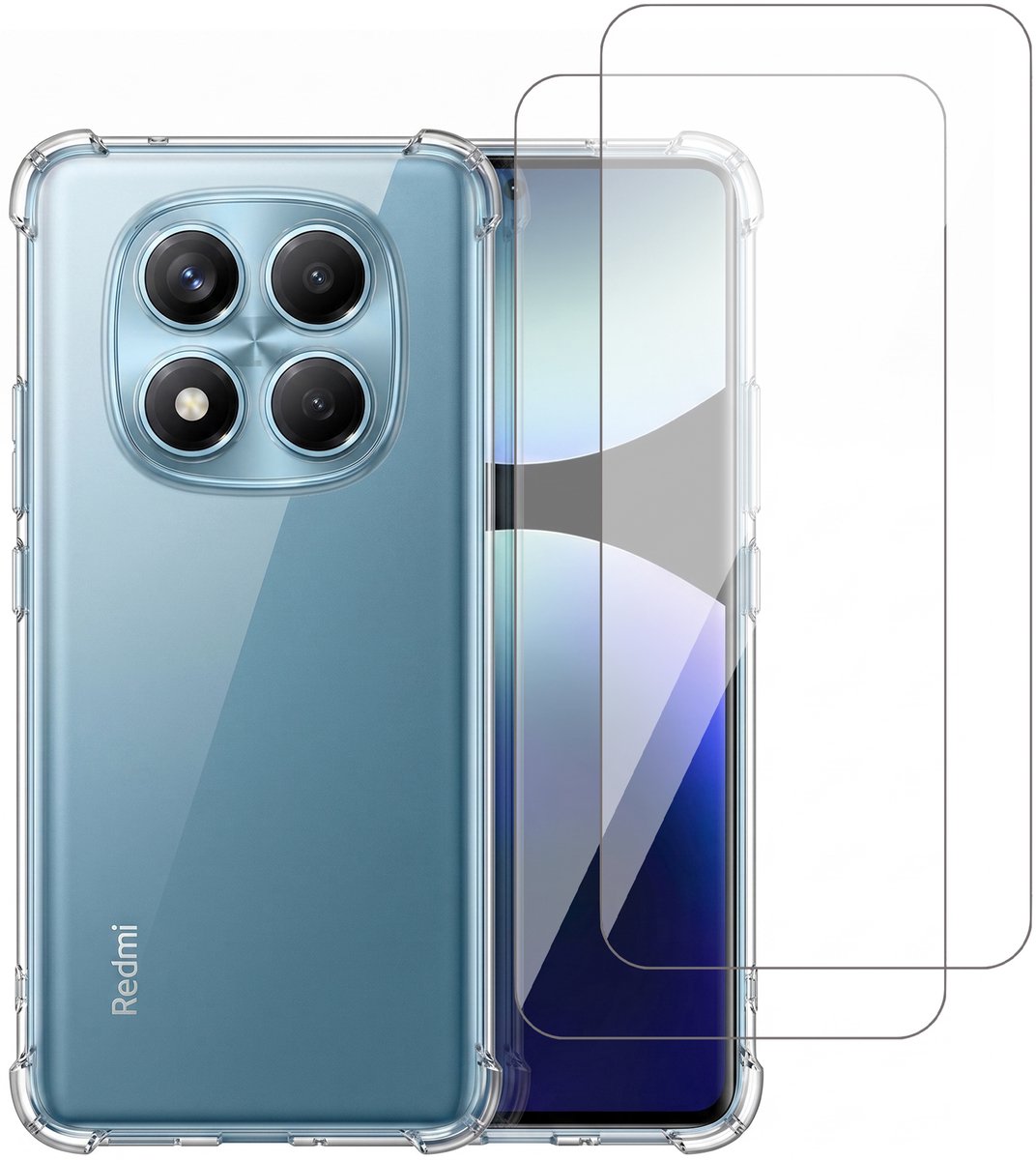 Hoesje geschikt voor Xiaomi Redmi Note 14 Pro 4G/5G / Note 14 Pro Plus – CrystalClear Back Cover – Schokbestendig – 2 Stuks Screenprotector Glas