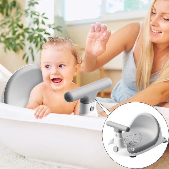 Baby Badstoel - Douche Krukje - Veilig Baden - Motorfiets Vorm - 37x27x21 cm - Grijs — afbeelding 4