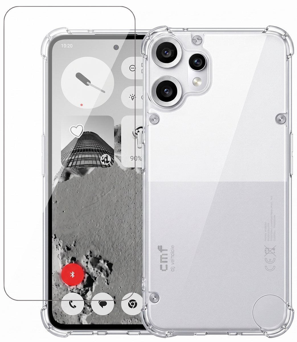 Hoesje geschikt voor CMF Phone 2a Pro – CrystalClear Back Cover – Schokbestendig – Met Screenprotector Glas