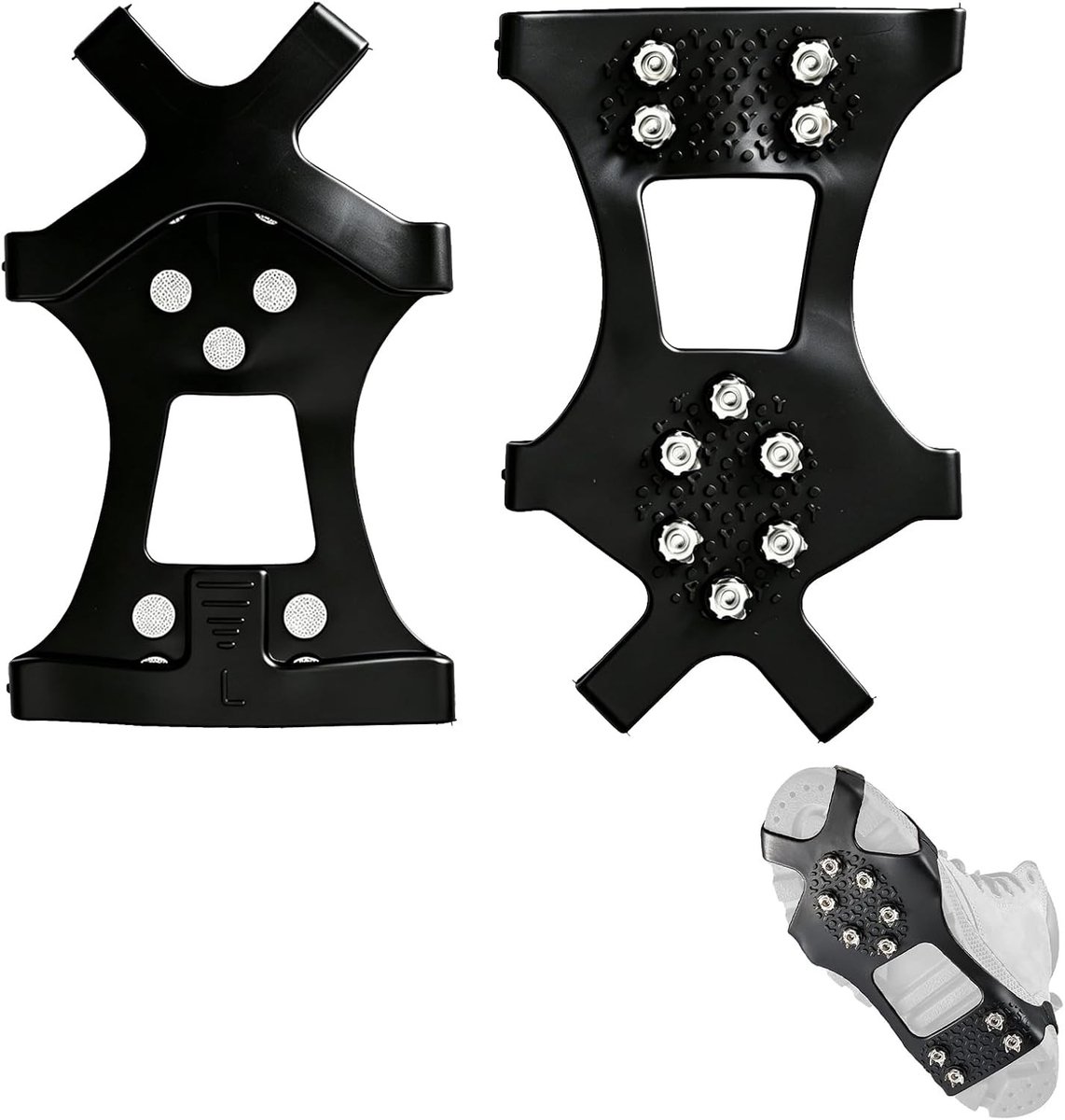 Antislip schoenspikes voor bergschoenen met 10 tanden, ideaal voor sneeuw, ijs en winterwandelen, perfect voor outdooractiviteiten en trailrunning