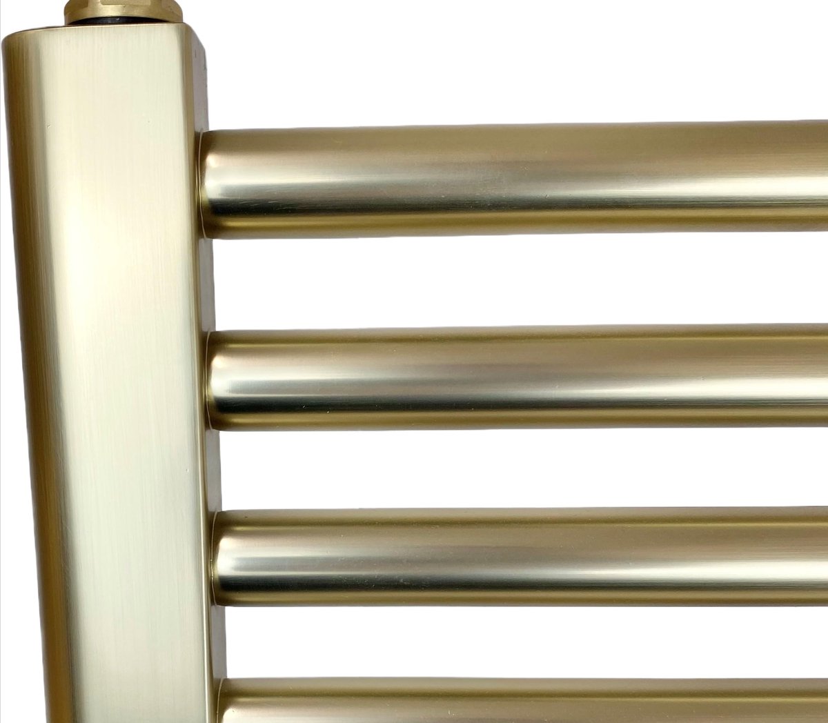 SnelShoppen - Verwarmde handdoekdroger geborsteld messing 400 mm breed x 600 mm hoog - Luxe design voor badkamer, sauna, en wellness