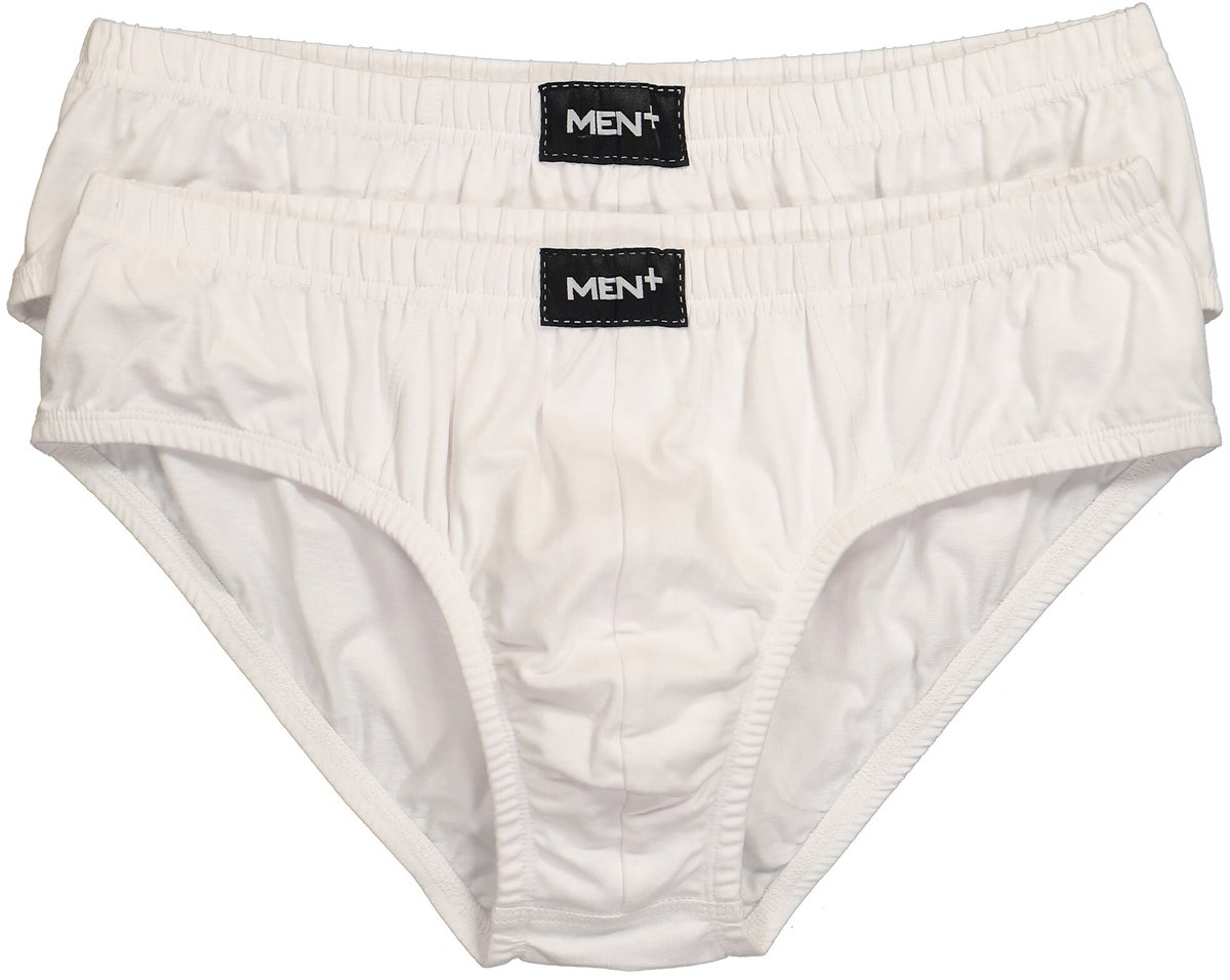 Men Plus - Heren - Slips onderbroeken set van 2 FLEXLASTIC® - Sneeuwwit - Maat XL