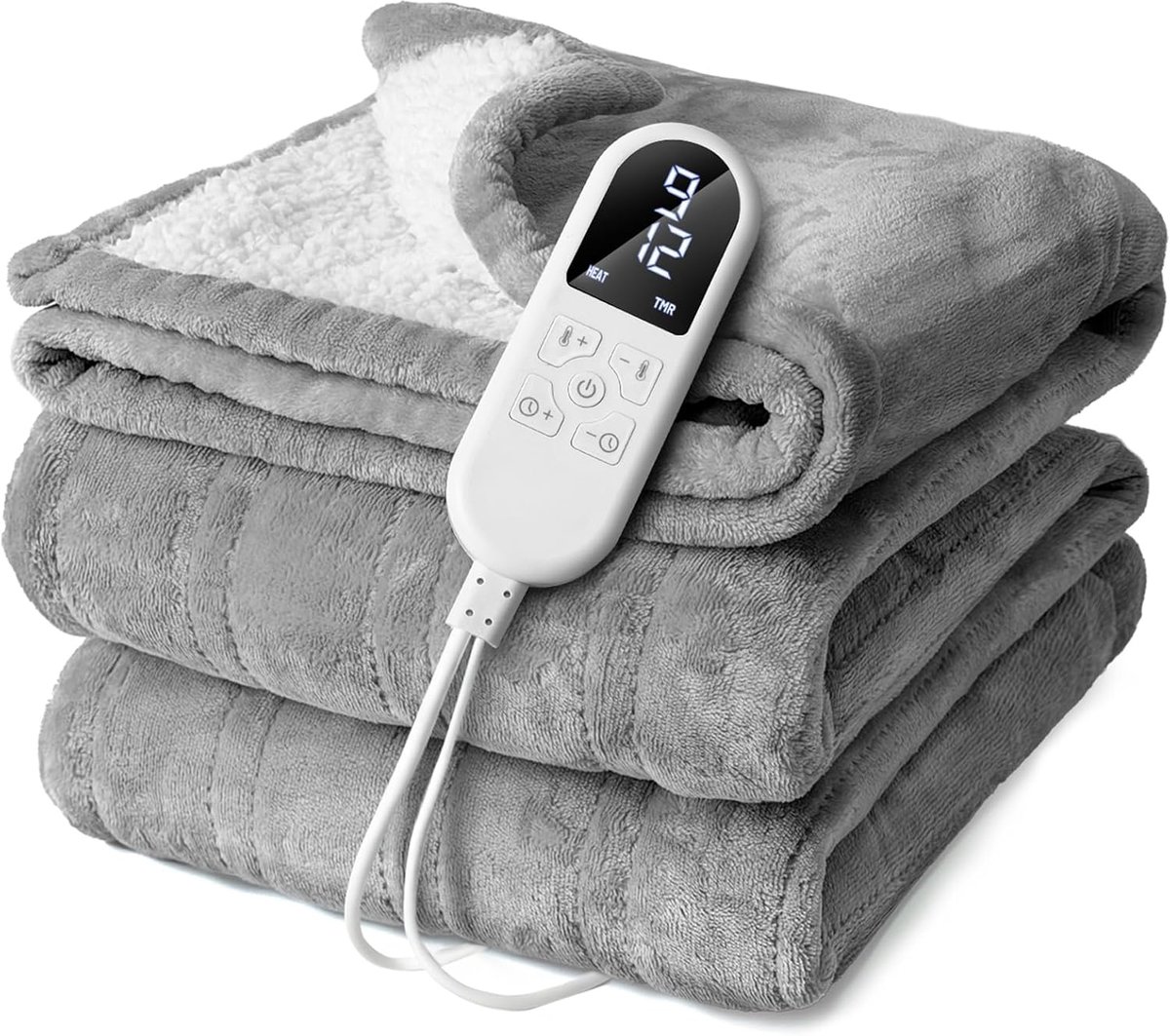 SnelShoppen - Elektrische Deken 130x160 cm met Automatische Uitschakeling, Warmte Instelbaar van 35-55 °C, Ideaal voor Thuisgebruik, Relaxen, en Koude