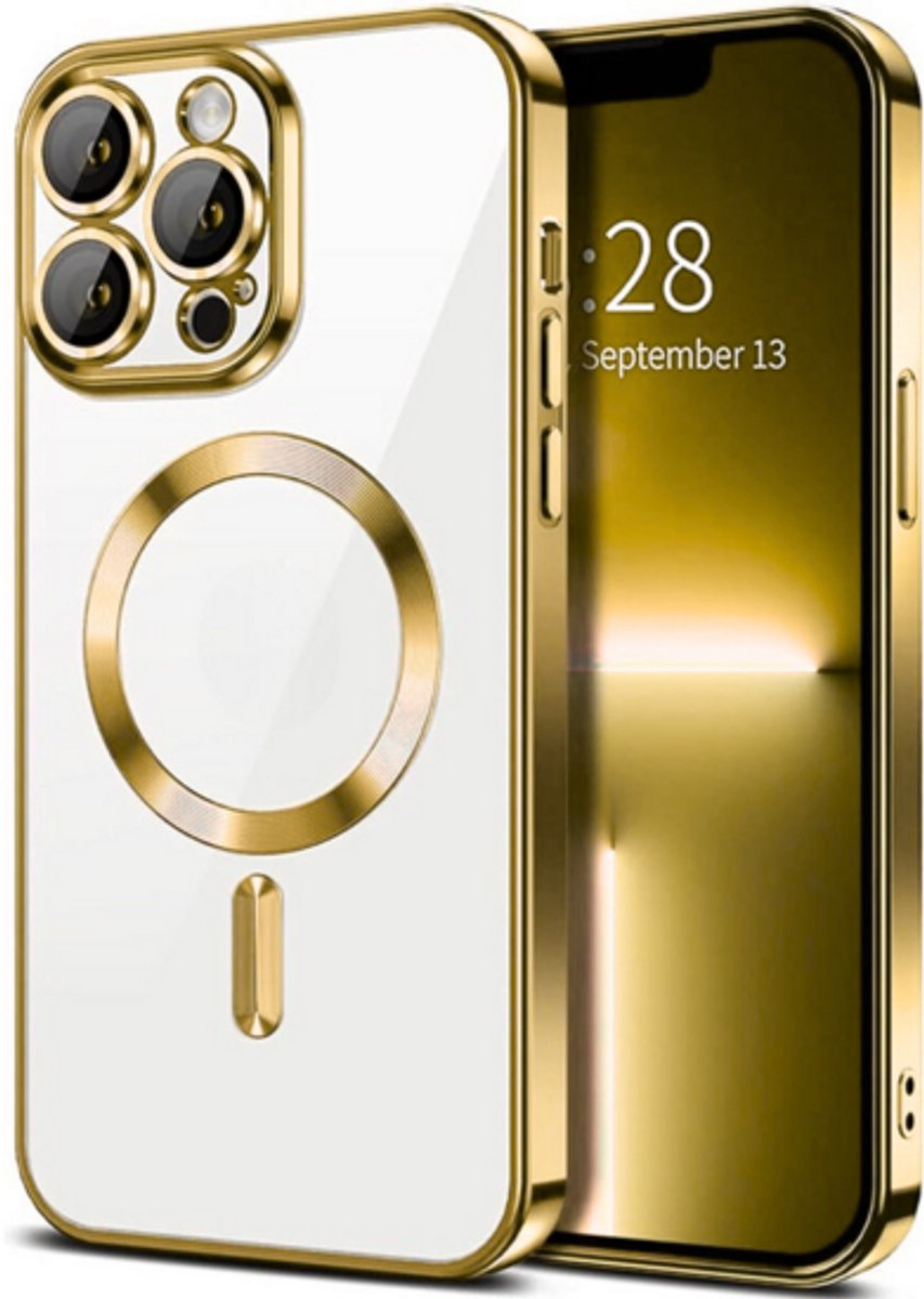 GREEN ON Camera Shield Magsafe Silicone Case geschikt voor Galaxy A57 - Goud