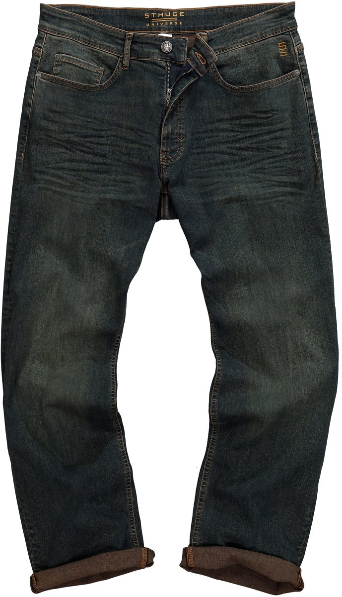 STHUGE - Heren - Jeans Buik-Fit Baggy Fit Dirty Denim 5-pocket - Denim blauw - Maat 68