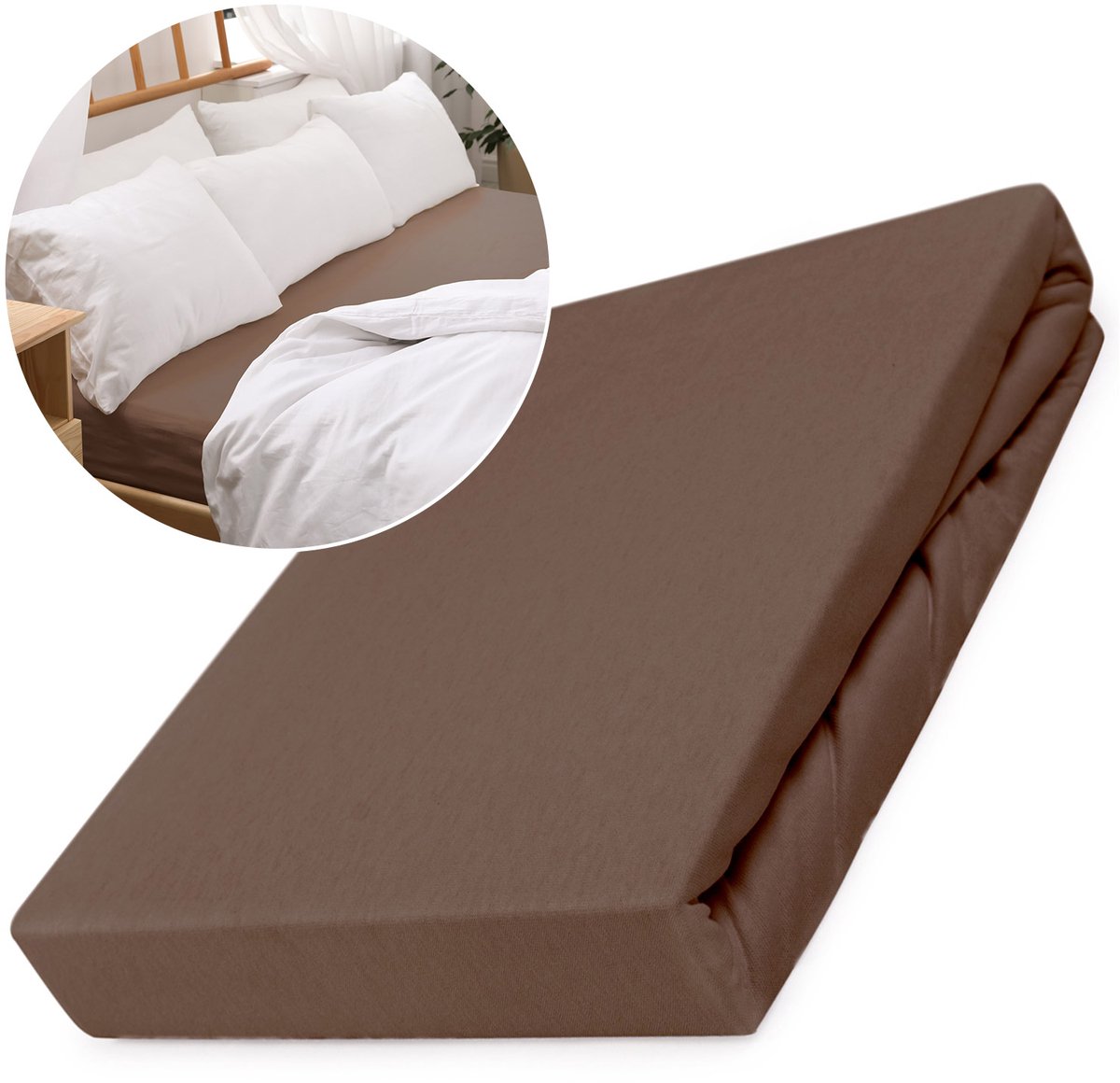 Katoenen Matrashoes met elastische band 90x200