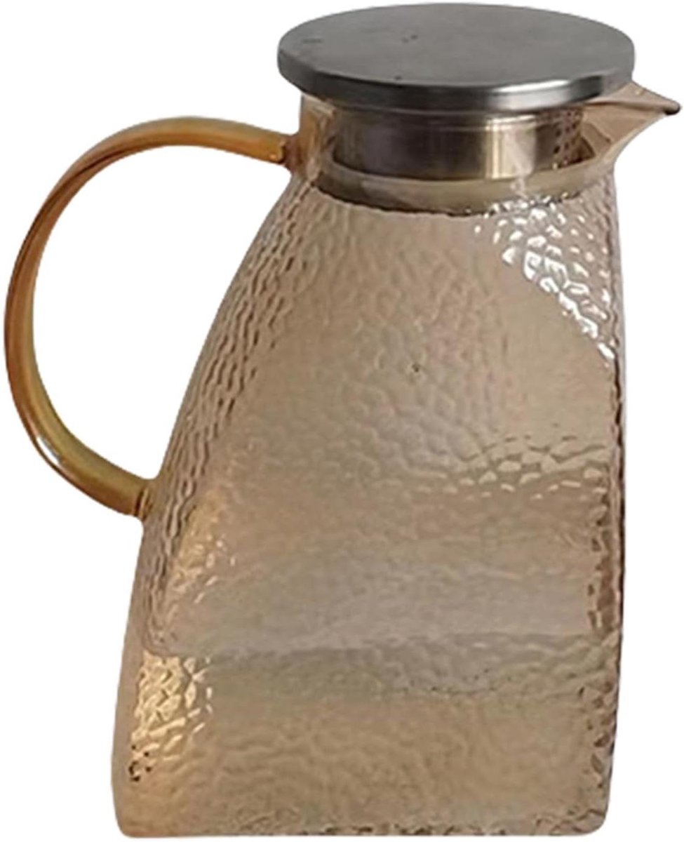 Glazen Waterkoker - Koelkastkan Theepot - Dranken Serveren - Hamerstructuur - 1.5L - Transparant