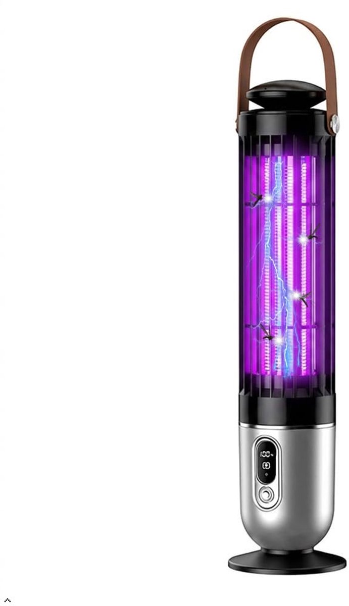 SnelShoppen - Elektrische Oplaadbare Insectenverdelger en Vliegenval 2-in-1 met UV-Lamp en Nachtlampje, Schemersensor, Muggenwerend, Insectenvanger in