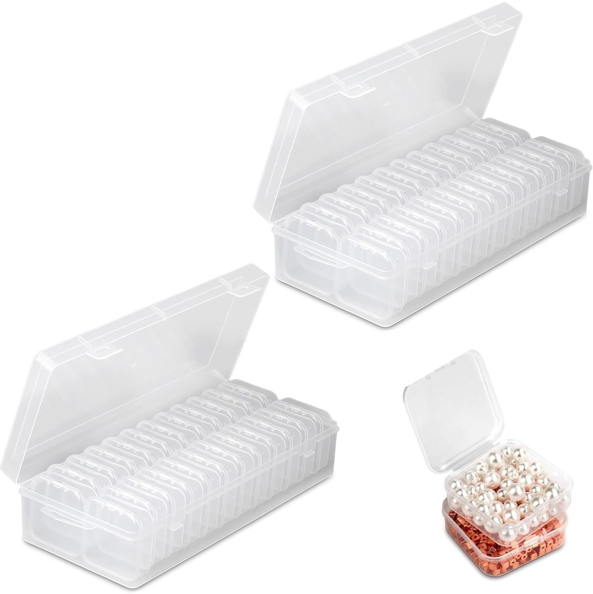 Omgoods - 2 Stuks Mini Opbergdozen voor Kralen en Sieraden