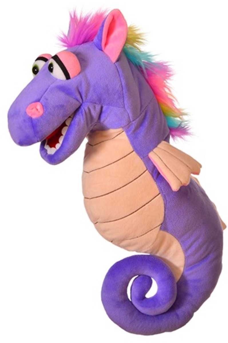 Living Puppets handpop zeepaardje 42cm paars