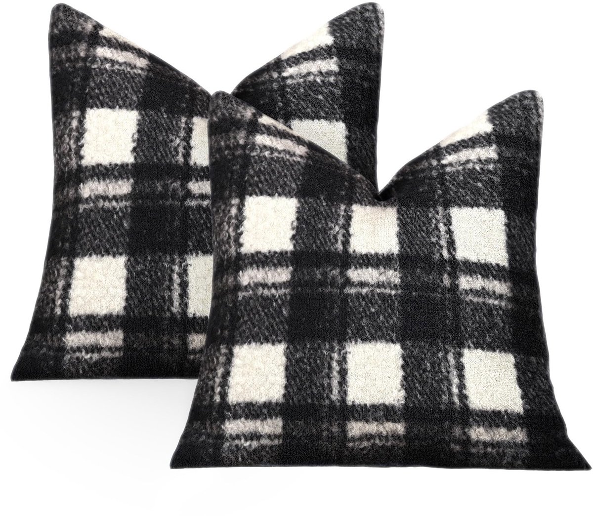 Omgoods - Set van 2 Decoratieve Kussenhoezen 45 x 45 cm Zwart-Wit