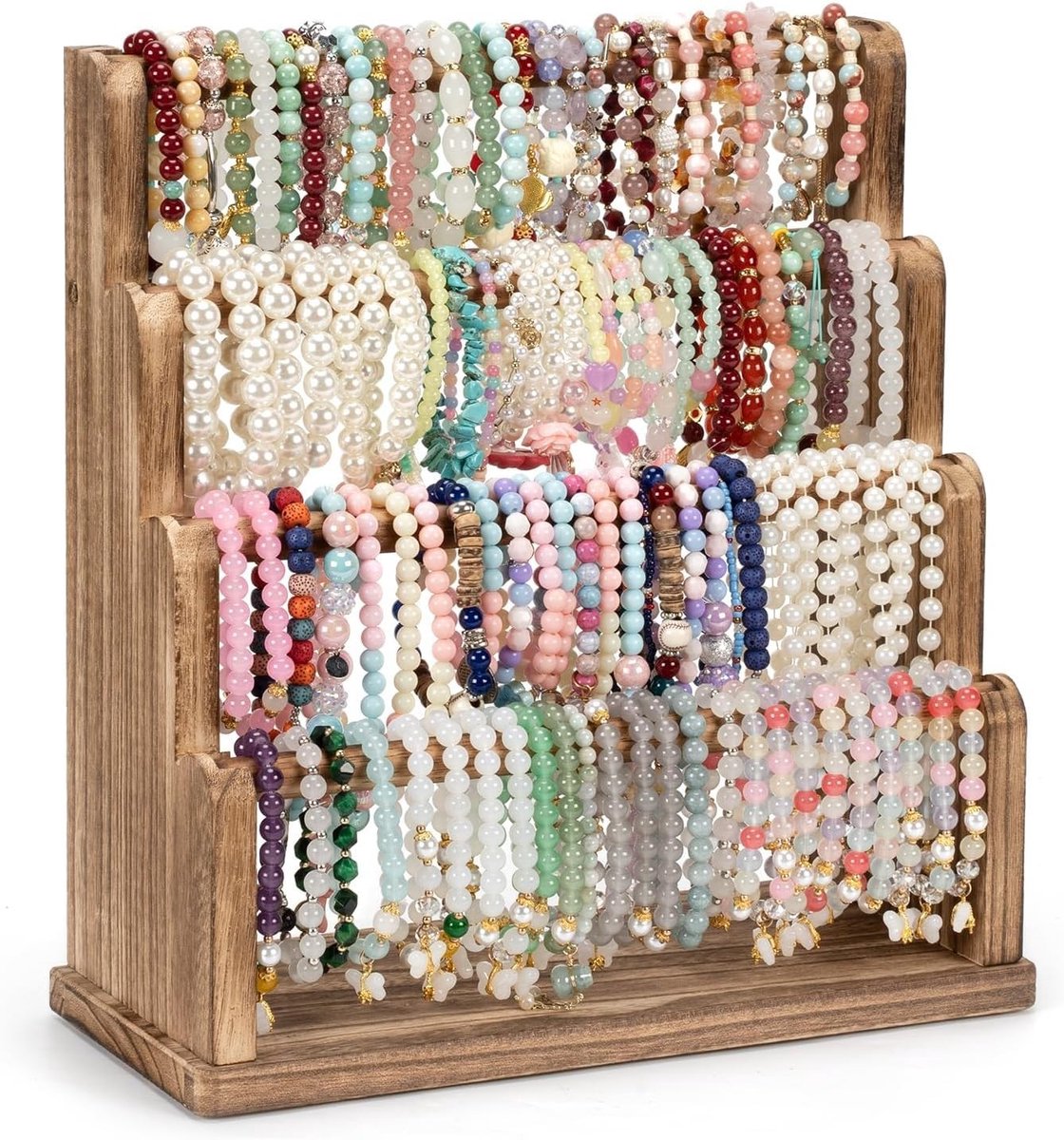 Omgoods - Houten Armbandhouder met 4 Niveaus voor Sieraden