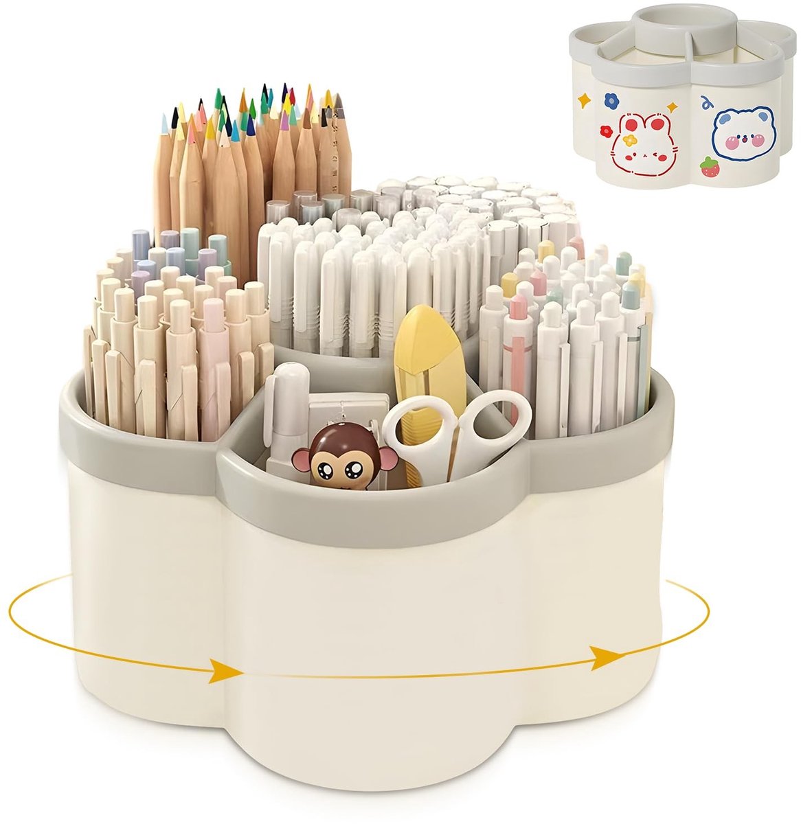 Omgoods - 360° Rotatable Desk Organizer met 6 Compartimenten