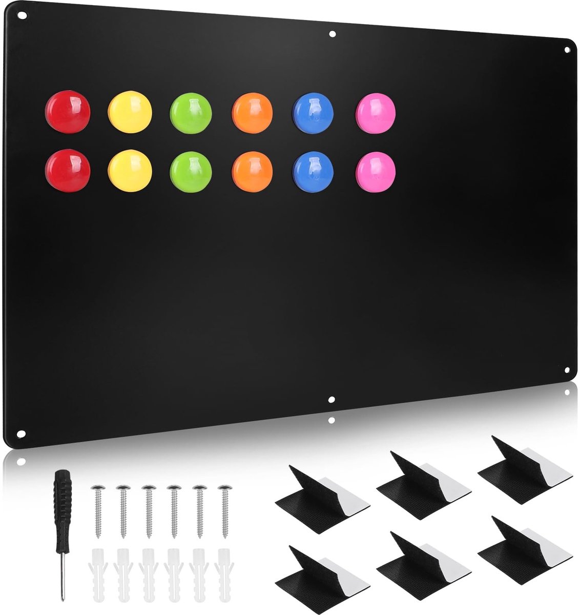 Omgoods- Magnetisch Bord 42x30cm - Beschrijfbaar Notitiebord - Keuken/Kantoor - Magnetische Opbergmogelijkheden - Lesmateriaal Presenteren - Wandtype Installatie - Whiteboard