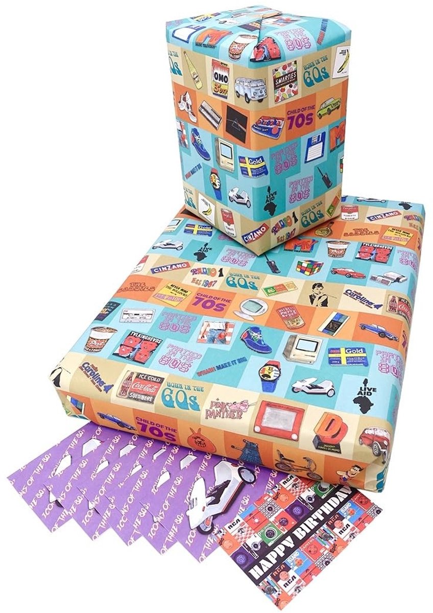 Omgoods - Inpakpapier voor Verjaardagen van de Jaren '60