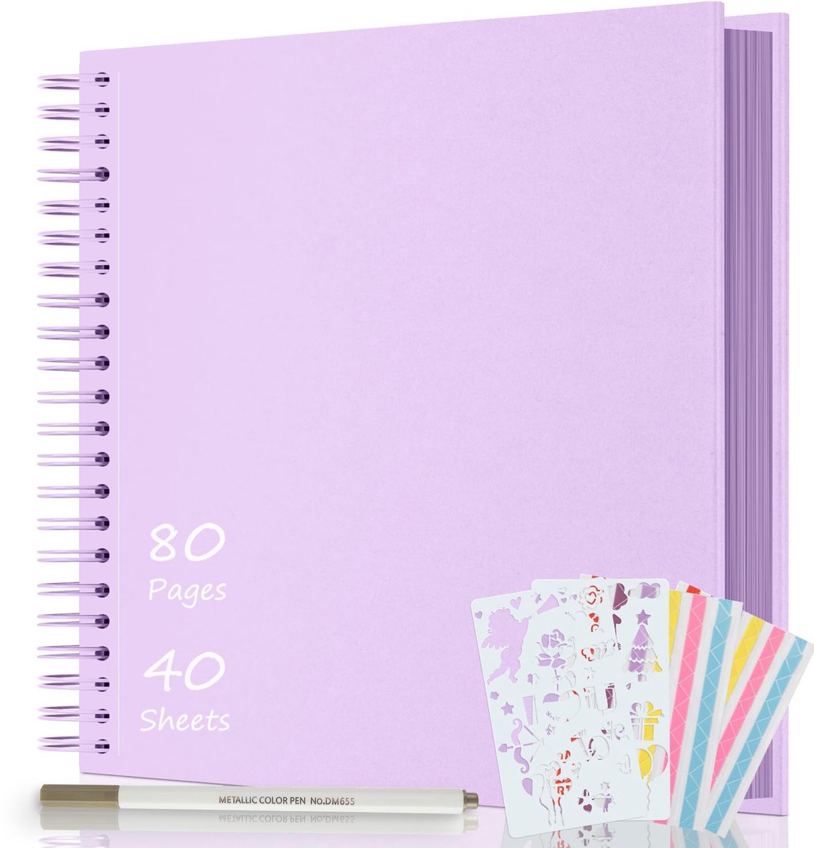 Omgoods - DIY Spiral Fotoalbum voor 80 Foto's, Scrapbook 30.5 x 30.5 cm
