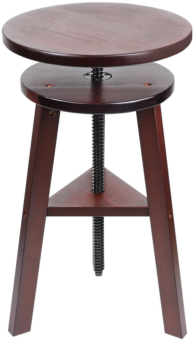 Omgoods - Ronde Houten Schilderkruk - Verstelbare Hoogte 48-65 cm
