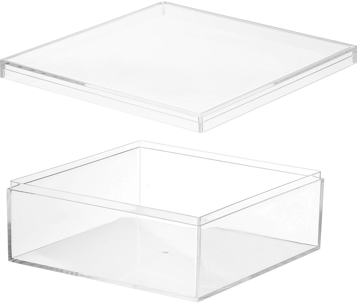 Omgoods - Acrylopbergdoos met Deksel 15 x 15 x 6 cm Transparant