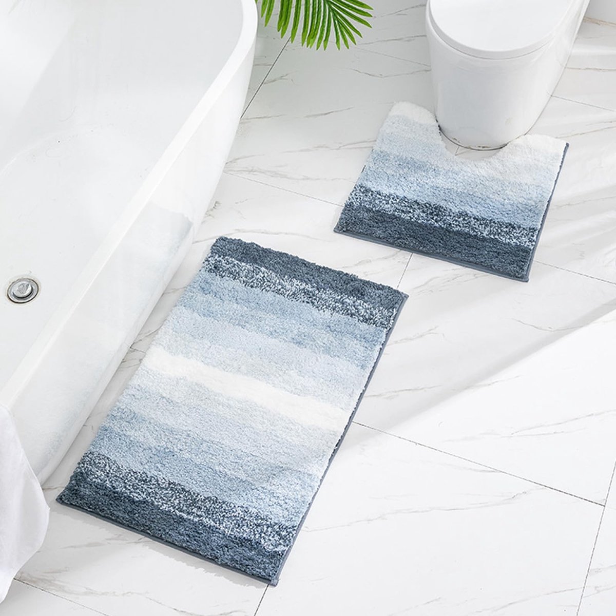 Omgoods - Set van 2 Zachte Badkamer Matten - Waterabsorberend en Antislip