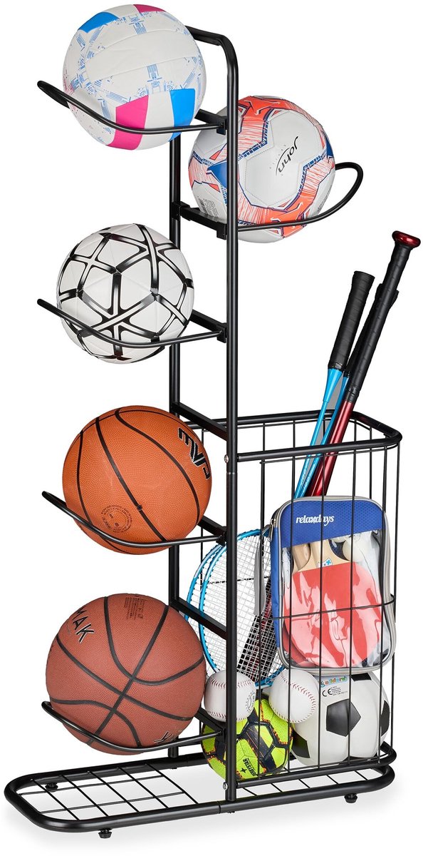 Omgoods - Ballenrek met 5 Verwijderbare Ballenhouders