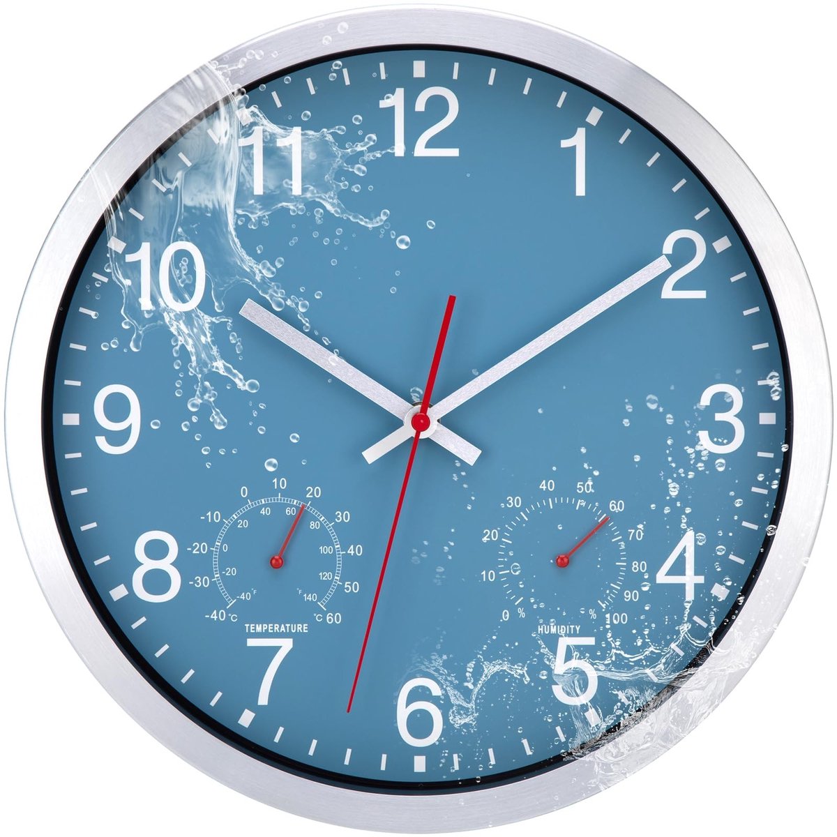 Omgoods - Buiten Waterdichte Wandklok met Thermometer en Hygrometer