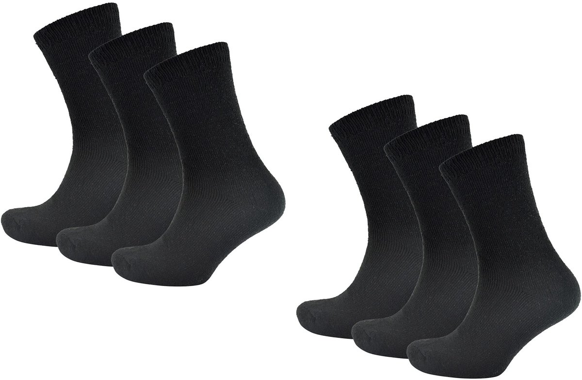 Omgoods - Set van 6 Thermosokken voor Mannen Zwart, Warm en Ademend
