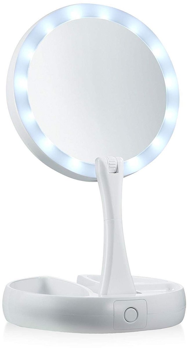 Omgoods - LED Makeup Mirror met 10x Vergroting en Verstelbare Verlichting