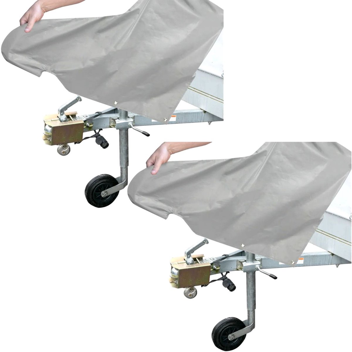 2x Disselhoes aanhanger UV regen bescherming afdekking trekhaak disselhoes