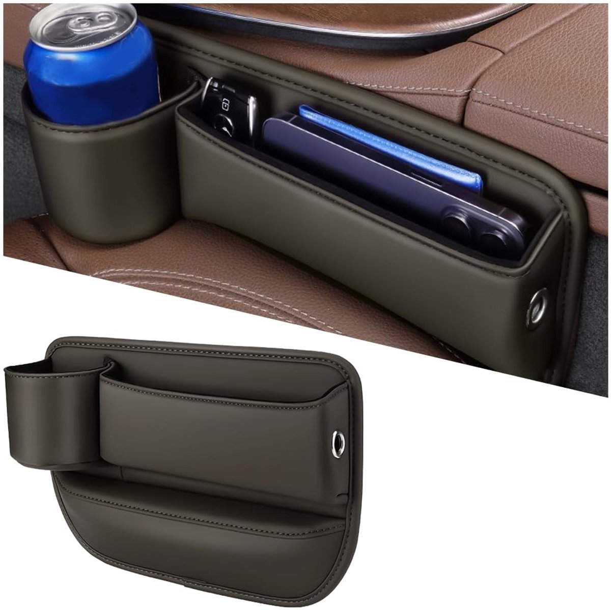 Omgoods - Car Seat Organizer van Kunstleer voor Smartphone en Sleutels