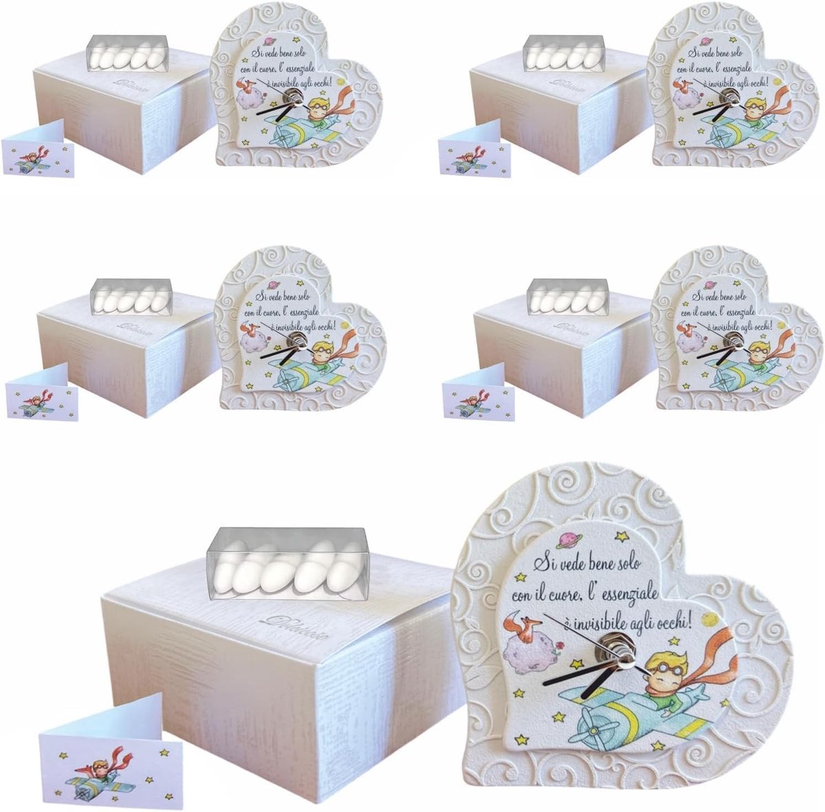 Omgoods - Set van 5 Luxe Gasten Cadeaus met Hartvormige Decoratie