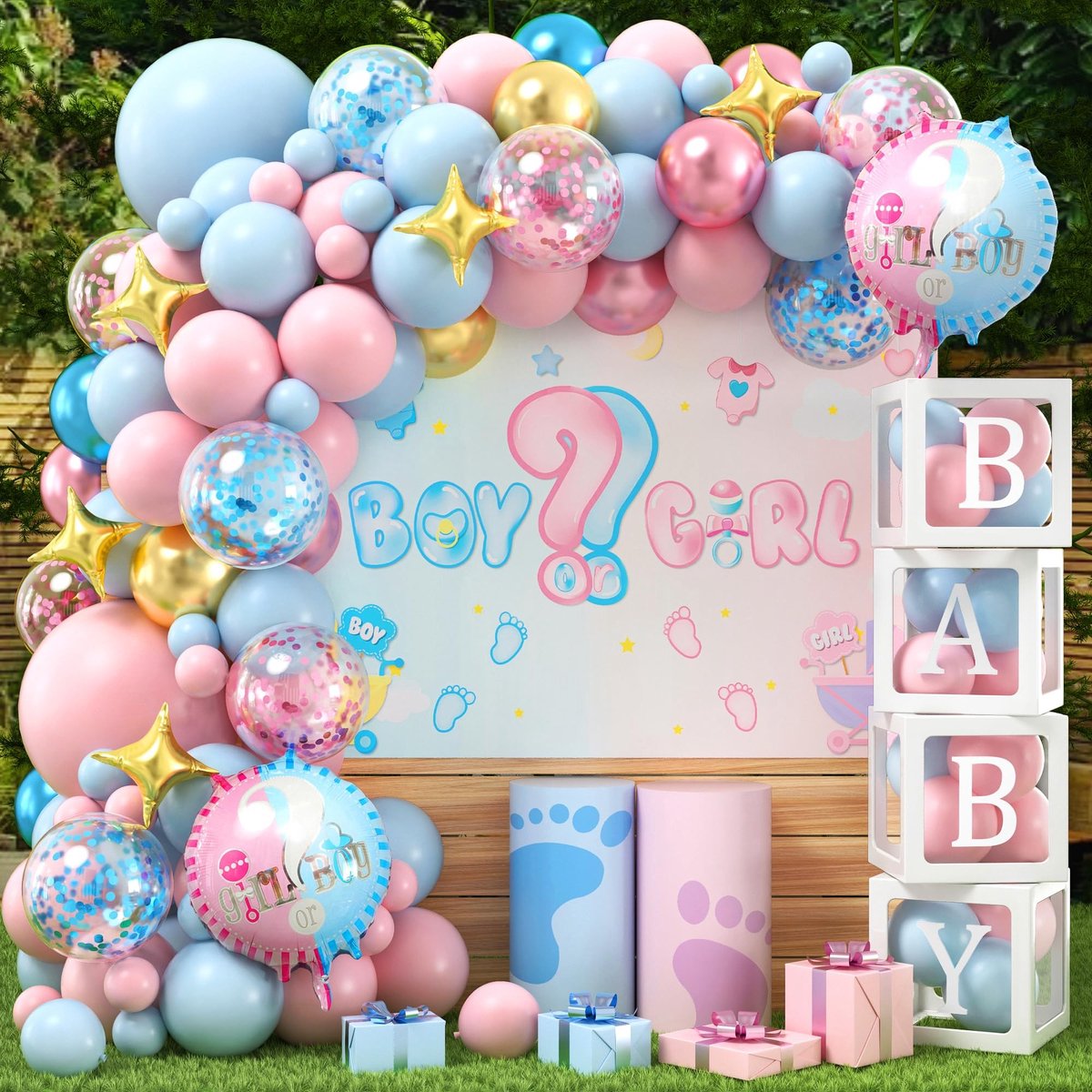 Omgoods - 159-delige Gender Reveal en Baby Shower Decoratieset