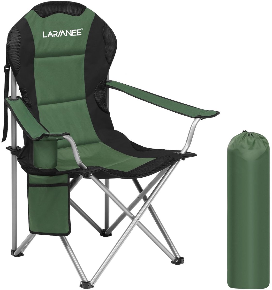 Omgoods - Vouwbare Campingstoel met Fleshouder en Draagtas