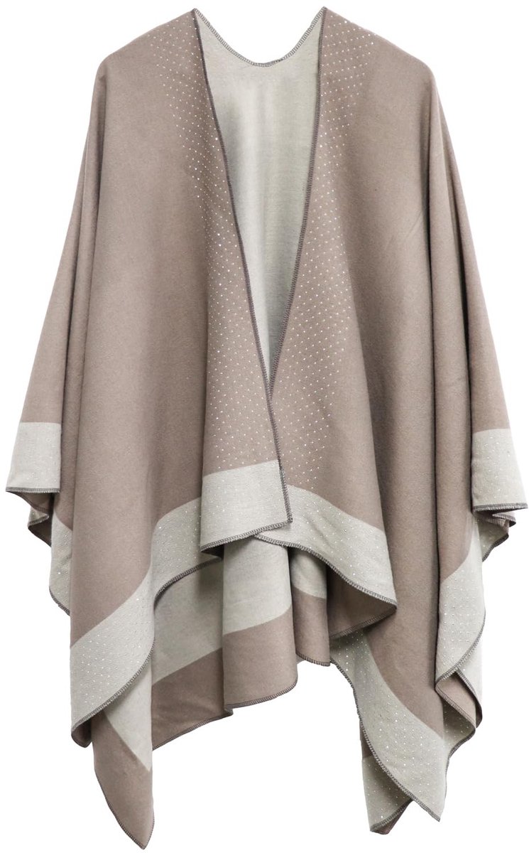 Omgoods - Vrouwen Gebreide Oversized Poncho/Sjaal