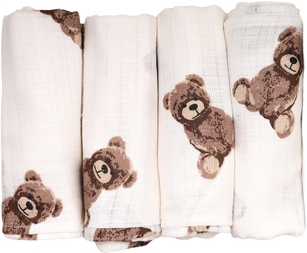 Omgoods - Set van 4 Muslin Doeken voor Baby 80x70 cm