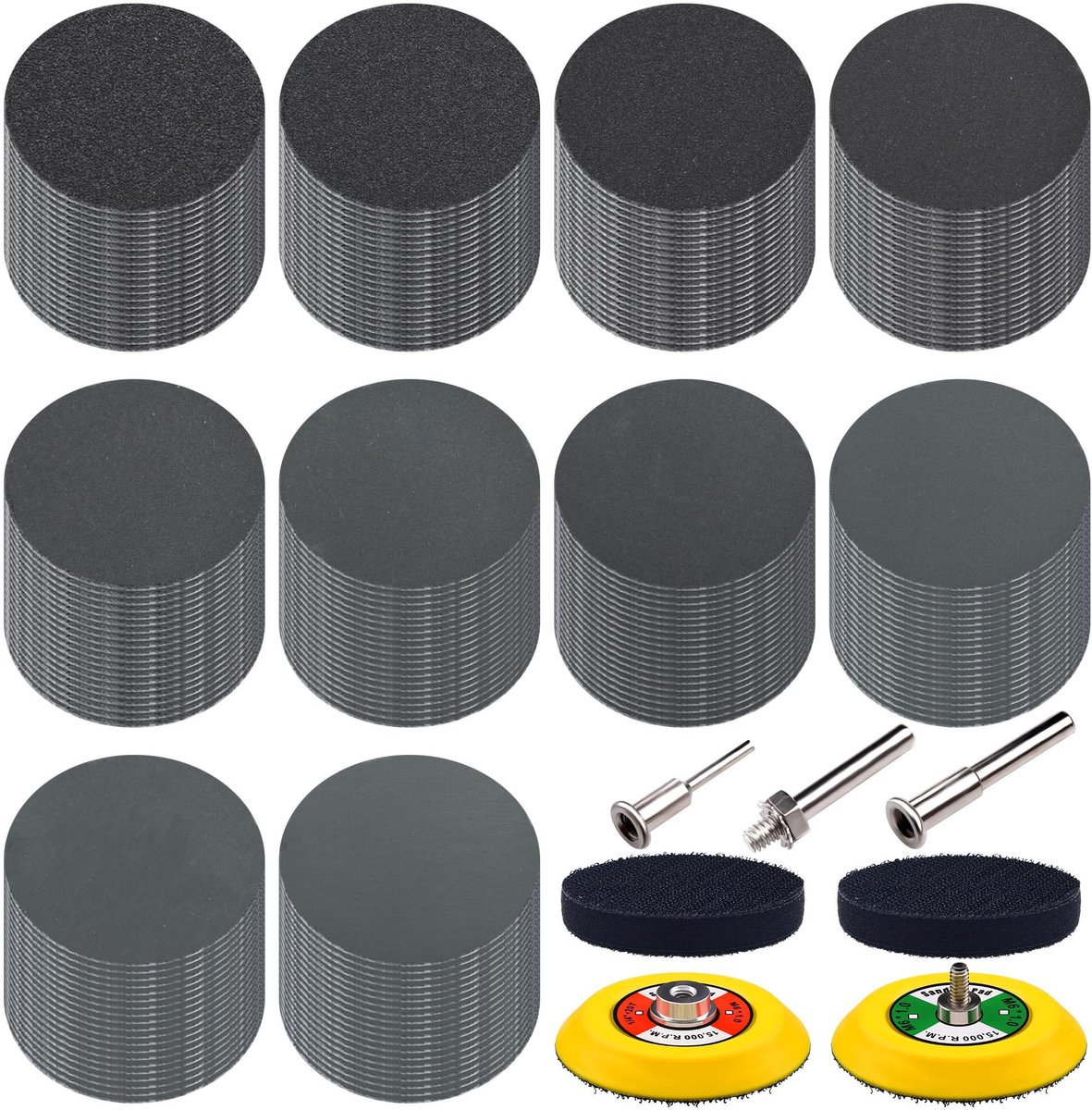 Omgoods - 200 Stuks Ronde Schuurpapier Schijven 75 mm voor Polijsten