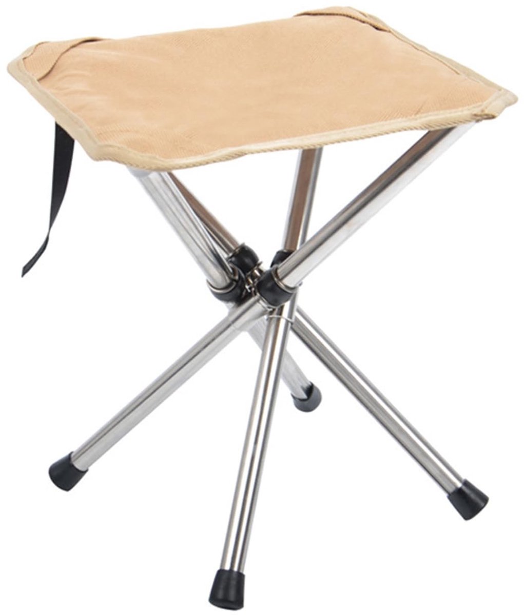 Omgoods - Kleine Opvouwbare Stoel - Mini Klapstoel voor Buiten en Kamperen (Khaki)