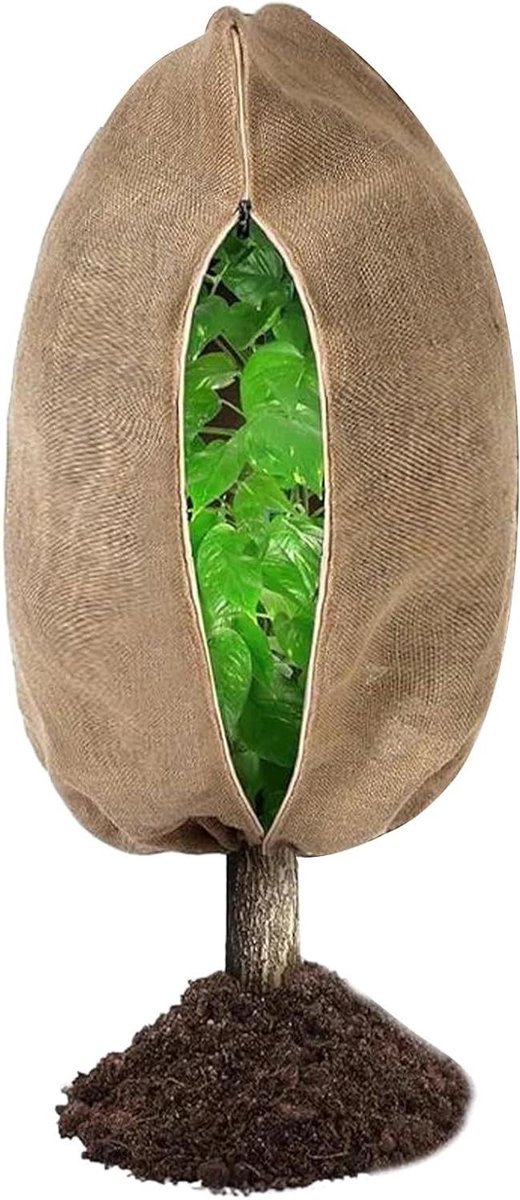 Jute Plantenhoezen - Plantenbescherming Zakken - Bescherming tegen Vorst - Ademend Natuurlijk Jutedoek - 80x120 cm - Bruin