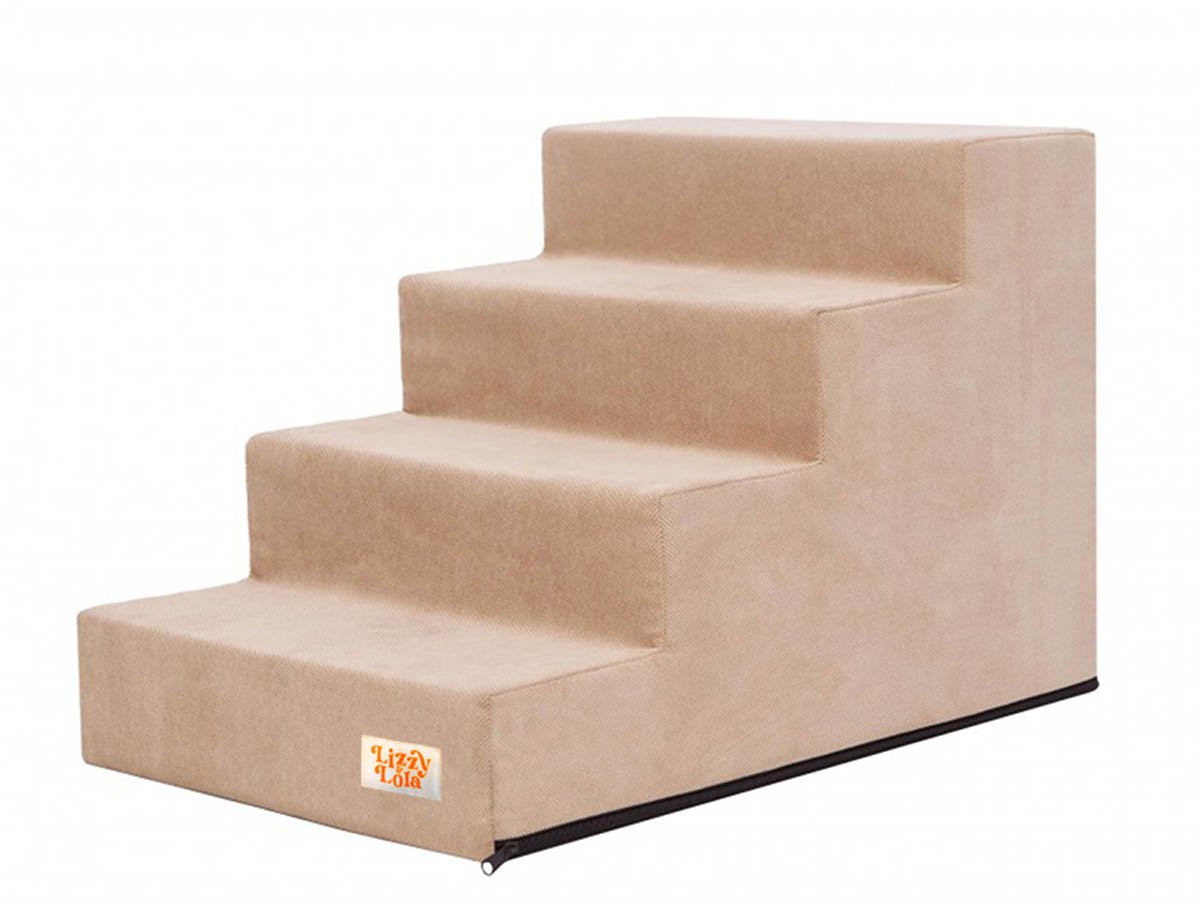 Lizzy & Lola - Hondentrap Stepzy - Beige - 40 x 60 cm - Met 4 treden