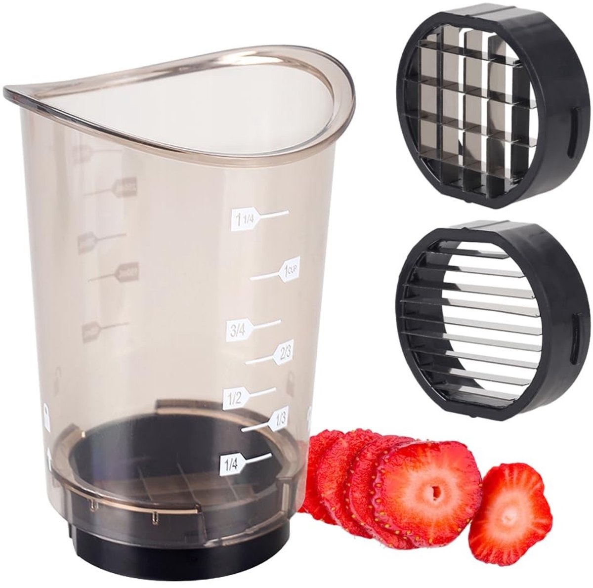 SnelShoppen - Fruit Snijdapper, Creatieve Aardbei/Banaan Cutter met Drukplaat, Verwijderbare Fruit Snijder voor Groenten, Fruit Salade, Eieren, Druive