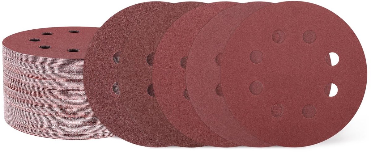 Omgoods - 200 Stuks Schuurdisc van 125mm met Haak en Luskleur